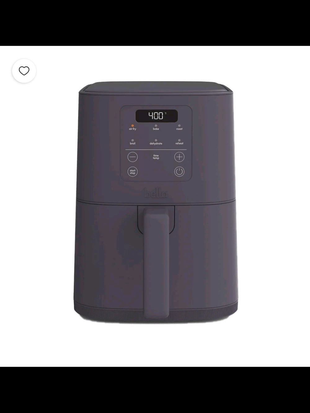 Bella Digital Air Fryer 4qt- Matte Plum